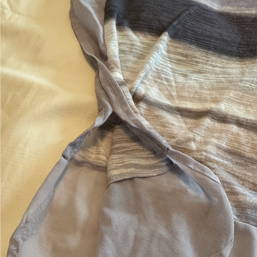 Faded Glory Grey Striped Boxy Tunic Top | Plus Size 1X (16W) | Relaxed Fit - Picture 4 of 7
